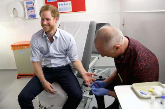 Testing: Prince Harry takes an HIV test on Facebook